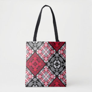 Tote Bag Géométri abstrait sans à damiers