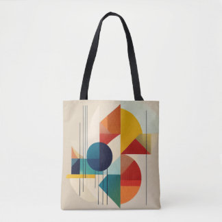 Tote Bag Geometric Abstract Art in Bauhaus Style