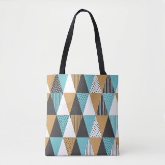 Tote Bag Geometric background. Abstract vintage illustratio