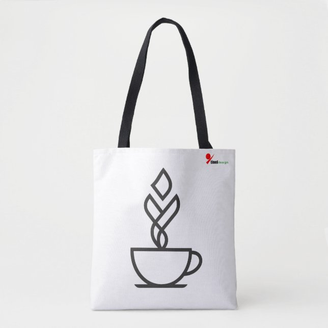 Tote Bag Geometric Steam Coffee Cup  – Minimalist Te (Devant)