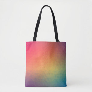 Tote Bag Géométrique à dégradé arc-en-ciel coloré