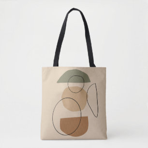 Tote Bag Géométrique, abstrait, minimale, moderne, pastel