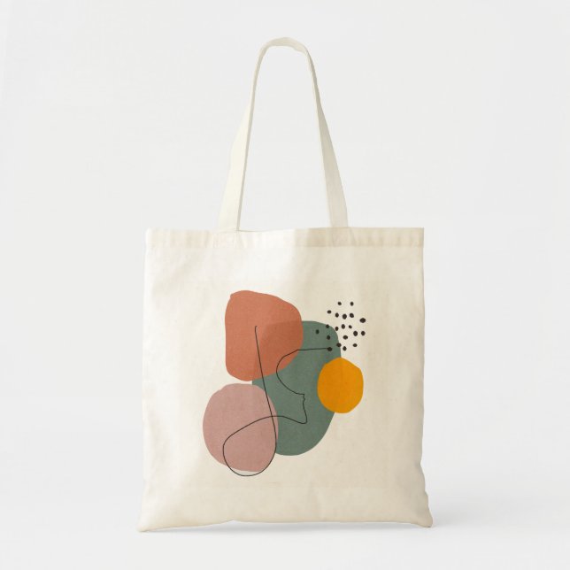 Tote Bag Géométrique, abstraite, minimale, moderne, pastel (Devant)