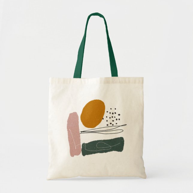Tote Bag Géométrique, abstraite, minimale, moderne, pastel, (Devant)