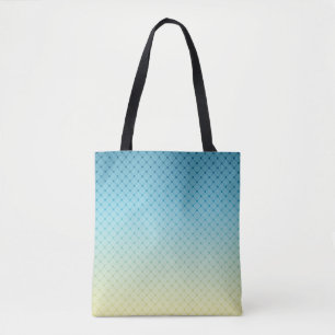 Tote Bag Géométrique, dégradé, Ombre, coloré, bleu et jaune