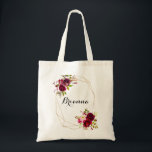 Tote Bag Géométrique Gold Russe Blush Bourgogne<br><div class="desc">Ce sac fourre-tout de femme de chambre d'honneur rustique doré et roux est le cadeau mariage idéal pour présenter vos demoiselles d'honneur et votre femme de chambre d'honneur pour un simple mariage. Le design est composé de fleurs roses, rousses, bordeaux et bordeaux à aquarelle vert, ornées d'un cadre géométrique doré....</div>
