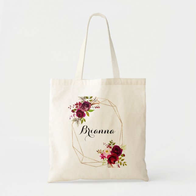 Tote Bag Géométrique Gold Russe Blush Bourgogne (Devant)