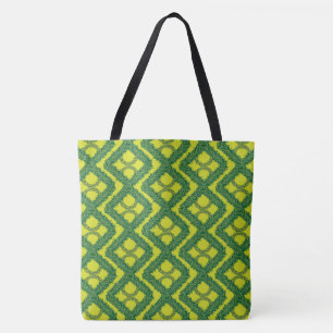 Tote Bag Géométrique Green Garland Carré motif de vacances