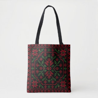 Tote Bag Géométrique Palestinian Tatreez | Folklore Traditi