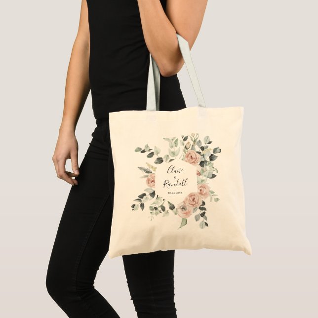 Tote Bag Géométrique vert rose rose flou demoiselle (Devant (produit))