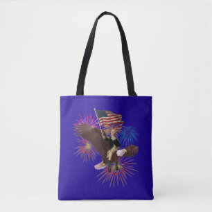 Tote Bag George Washington chevauchant un aigle avec un dra