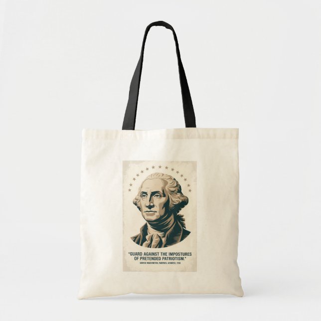 Tote Bag George Washington Quote American President Art (Devant)