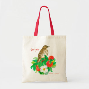 Tote Bag Georgia Brown Thrasher Cherokee Rose
