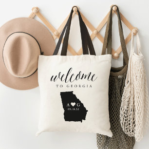 Tote Bag Géorgie Etat Silhouette Mariage Bienvenue Fourre-t