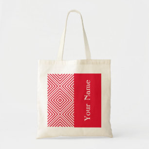 Tote Bag Geranium Diamond Chevron avec nom @ Emporiomoffa