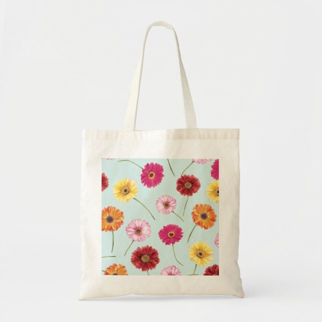 Tote Bag Gerbera,pink,red,orange,yellow  (Devant)