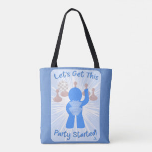 Tote Bag Get Party Started Gamer Funny Comic Meeple