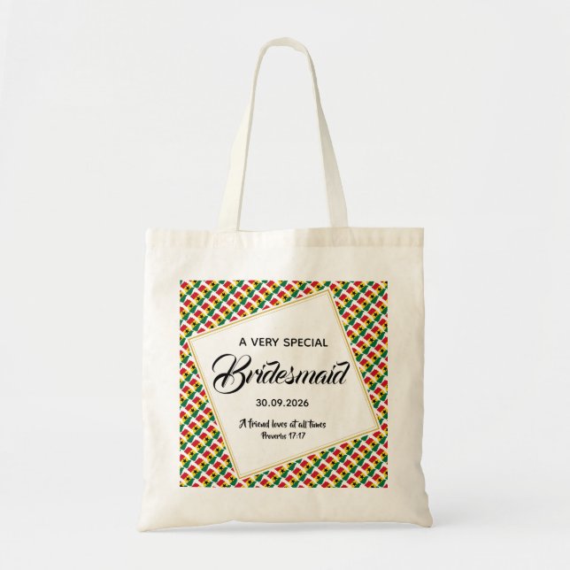 Tote Bag GHANA Wedding Christian Scripture Bridesmaid (Devant)
