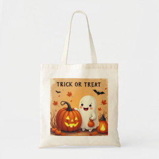 Tote Bag Ghost Cute personnalisé et Citrouille Halloween Fo