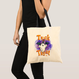 Tote Bag Ghost in Witch Casquette Orange Trick ou Treat