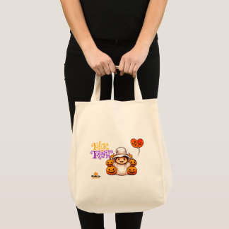 Tote Bag Ghost mignon avec Bac Citrouille ou traiter Hallow