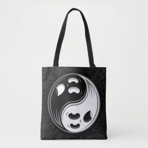Tote Bag Ghost Yin Yang Noir et blanc