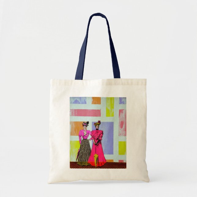 Tote Bag Gibson Girls in a Mondrian Motif (Devant)