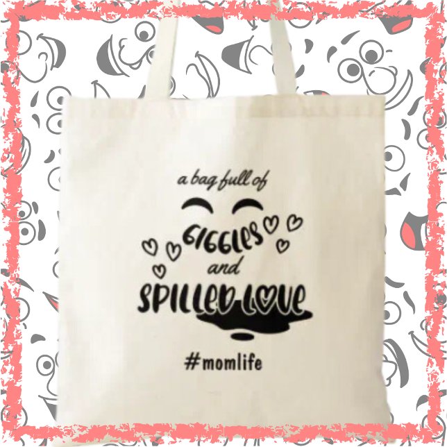 Tote Bag Giggles & Love Momlife Fête des mères amusantes (Shop now and say 'hello' to smiles and 'thank you' to the perfect mom gift!)