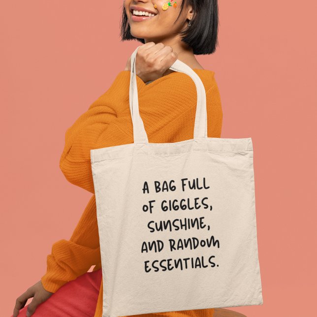 Tote Bag Giggles Sunshine & Random Essentials Amusant Moder (Brighten up your day with the warmth of sunshine and the magic of giggles!)