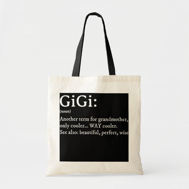 Tote Bag gigi définition dictionnaire gigi grand-mère mors  (Devant)
