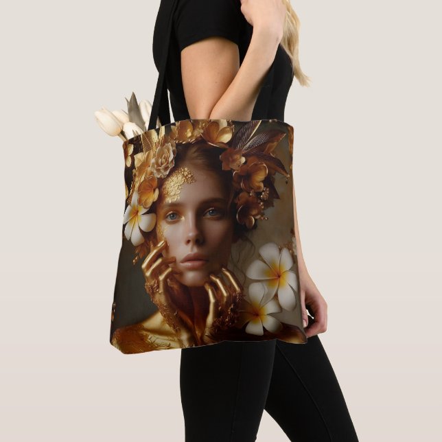 Tote Bag Gilded Pre-Raphaelite Woman 3 (De près)