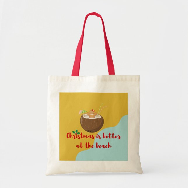 Tote Bag Gingerwoman de Noël de plage (Devant)