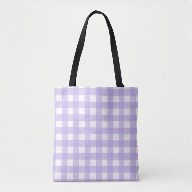 Tote Bag Gingham lilas (Devant)