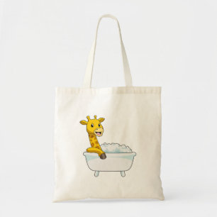 Tote Bag Girafe avec baignoire avec mousse