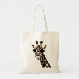 Tote Bag Girafe avec des lunettes de lunettes de soleil de
