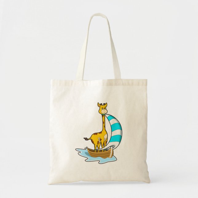Tote Bag Girafe avec voilier (Devant)