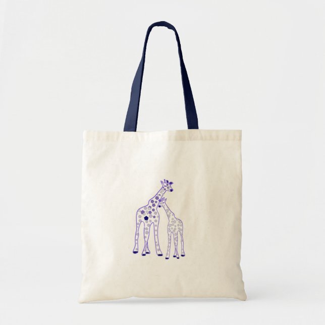 Tote Bag girafe de maman et de bébé (Devant)