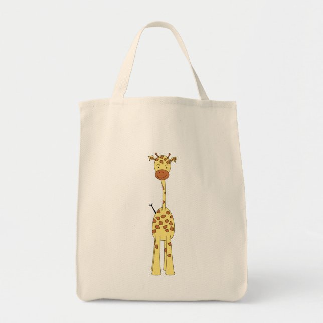 Tote Bag Girafe mignonne grande. Animal de bande dessinée (Devant)