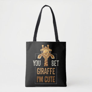 Tote Bag Girafe Mignonne Sarcastique Amoureuse des Animaux