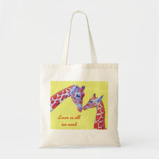 Tote Bag girafes affectueuses fourre-tout
