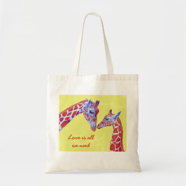 Tote Bag girafes affectueuses fourre-tout (Devant)
