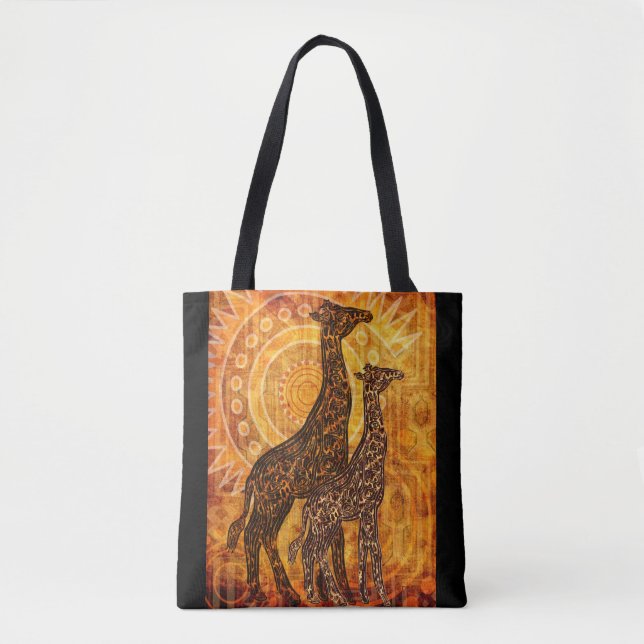 Tote Bag Girafes africaines d'été + vos idées (Devant)