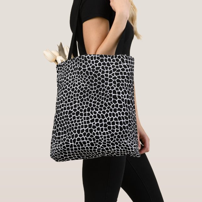 Tote Bag Giraffe Animal print black and white (De près)