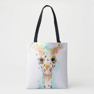 Tote Bag Giraffe Animal sauvage Nature Aquarelle Peinture A