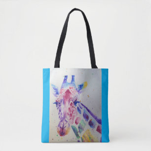 Tote Bag Giraffe Aquarelle Peinture Amoureux des animaux Sa