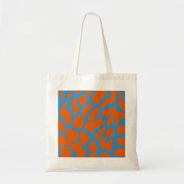 Tote Bag Giraffe Imprimer Cyan orange (Devant)