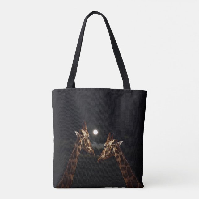 Tote Bag Giraffe Love In the Moonlight (Dos)