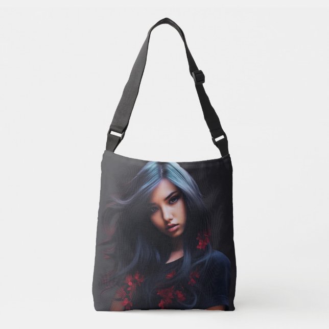 Tote Bag girl black hair (Devant)