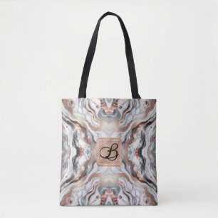 Tote Bag Girl Glam Rose Gold Argent & Marbre blanc