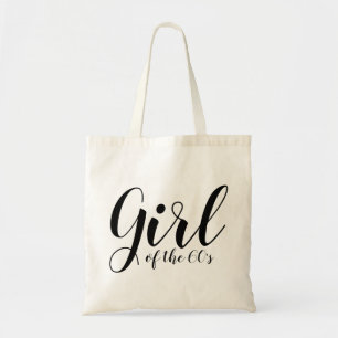 Tote Bag Girl of the Sixties Elegant Typography 1960